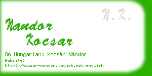 nandor kocsar business card